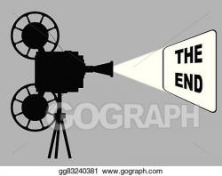 Vector Clipart - Movie cine projector the end. Vector ...