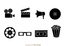 Black Movie Vector Icons - Download Free Vectors, Clipart ...