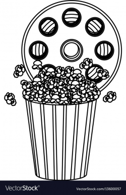 Movie film clipart with pop corn icon