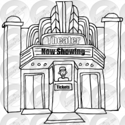 Movie theater clipart black and white clipart images gallery ...