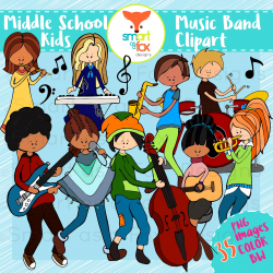 Middle School Kids Music Band Clipart Personal and Commercial ...