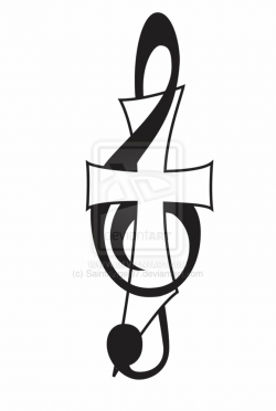 Cross With Music Notes Clip Art N7 free image