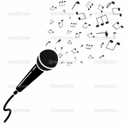 Cartoon Radio Black and White | Microphone Silhouette Clip Art ...