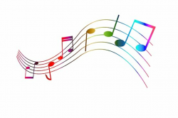 \'Rainbow Music Note Staff\' Poster by Sylviebinder