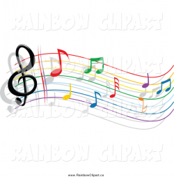 Vector Clip Art of a Flowing Rainbow Staff and Music Notes by - Clip ...