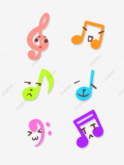 Hand Drawn Cartoon Cute Colorful Musical Notes Music Symbols ...