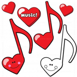 Music Note Clip Art | Music Notes in Heart Design