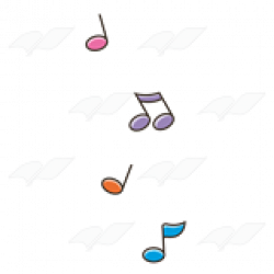 Music Notes, four, vertical, multicolored