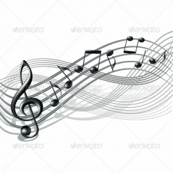 Musical Notes Staff Background - Decorative Symbols ...