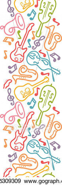 Vector Art - Musical instruments vertical seamless pattern ...