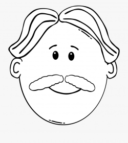Moustache Coloring Book Man Beard Face - Daddy Clipart Black ...