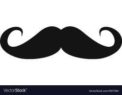 Heavy mustache icon simple style