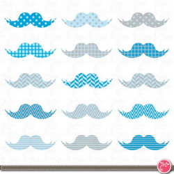 Mustaches Clip Art , Blue Mustaches, Baby Mustaches perfect ...