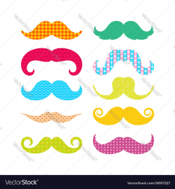 Beautiful colored mustache with different patterns