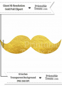 Gold Foil Giant Mustache Clipart from PrintableTreats.com ...