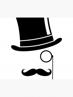 Mustache Monocle Top Hat | Wall Tapestry