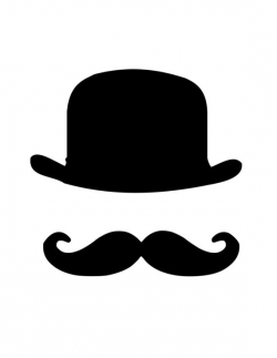 Elegant Gent, Bowler Top Hat Mustache, Print,Download Print ...