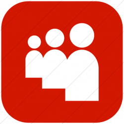 IconsETC » Flat rounded square white on red social+media ...