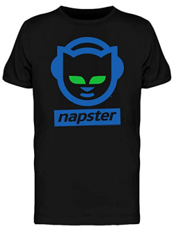 Amazon.com: Napster Cat Headphones Logo Men\'s T-shirt: Clothing