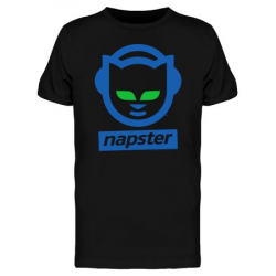 Napster Cat Headphones Logo Men\'s T-shirt