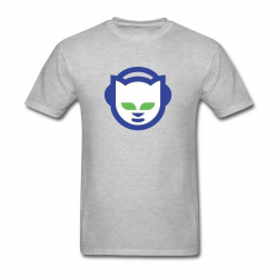 Amazon.com: MiMooc Gray Cotton Casual Napster Logo T Shirt ...