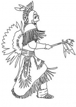 Native American Doing Pow Wow Dance Coloring Page | Kids ...