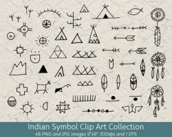 Hand Drawn Doodle Native American Indian Symbol Clip Art ...