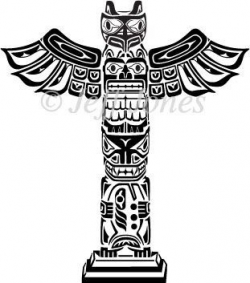 Totem Pole Coloring Pages | Totem Poles Eskimos Vector Art ...