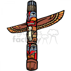 Native American totem pole clipart. Royalty-free clipart # 374349