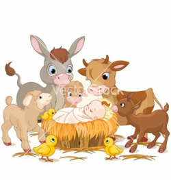 Holy child with animals vector - by Dazdraperma on VectorStock ...