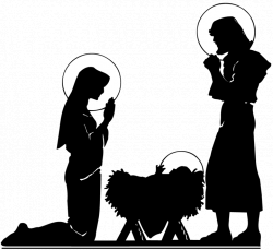 Nativity black and white manger clipart - WikiClipArt