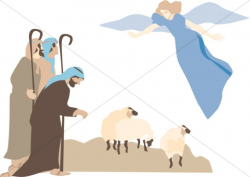 Shepherd\'s Angelic Visit | Nativity Clipart