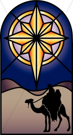 Stained Glass Nativity Star Clipart | Epiphany Clipart