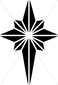 Black and White Nativity Star Clipart | Epiphany Clipart