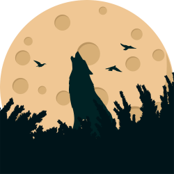 Howling Wolf Moon Birds PNG Transparent Clipart - www.gnome-look.org