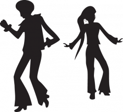 423GA - Silhouette of 1970s man and woman dancing – OldCuts