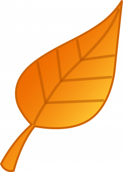 Simple Golden Leaf Vector Art - Free Clip Art