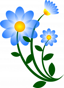 Clipart - Blue Flower Motif