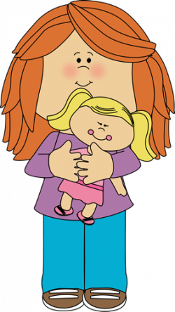 Little Girl Holding a Doll | Clip art for schedules | Pinterest ...