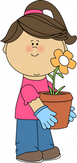 Girl holding a flowerpot | clipart people, gente | Flower pots, Clip ...