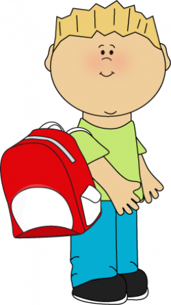 Boy wearing a backpack from MyCuteGraphics | School Kids Clip Art ...