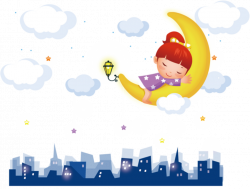 ftestickers clipart illustration nighttime moon stars...