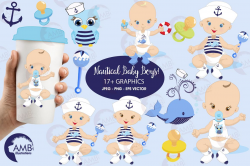 Nautical Baby Boys cliparts, AMB-912