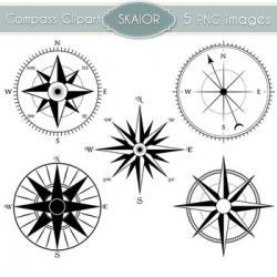 Compass Clipart Nautical Clip Art Marine Scrapbooking Vector Compass Rose