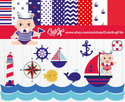 Boy Nautical Clipart Set