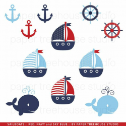 Sailboat Clip Art. Sailboat Clipart. Whale Clipart. Sailboat ...