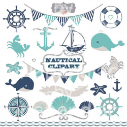Nautical clipart whale sea clipart banner by 1burlapandlace ...