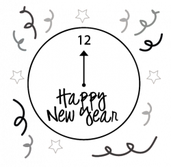 New year clipart black and white 1 » Clipart Station