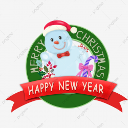 Christmas New Year Cartoon Cartoon Snowman, Snowman, Merry ...
