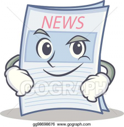 Vector Clipart - Smirking newspaper character cartoon style ...
